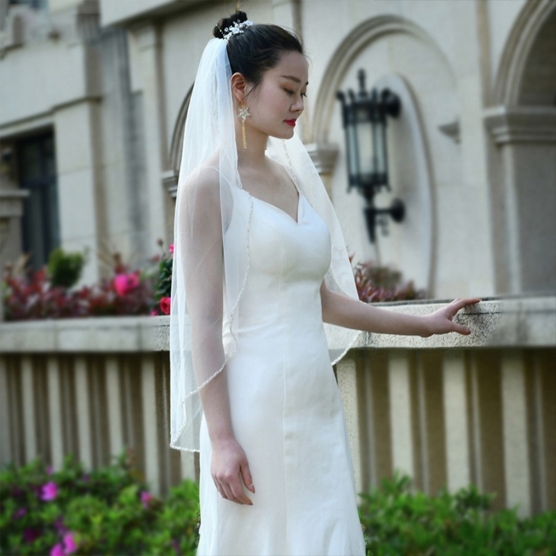 Mạng Che Mặt 1 Tầng Kèm Lược Chải Tóc Dài Hóa Trang Tiệc Cưới YOUYO