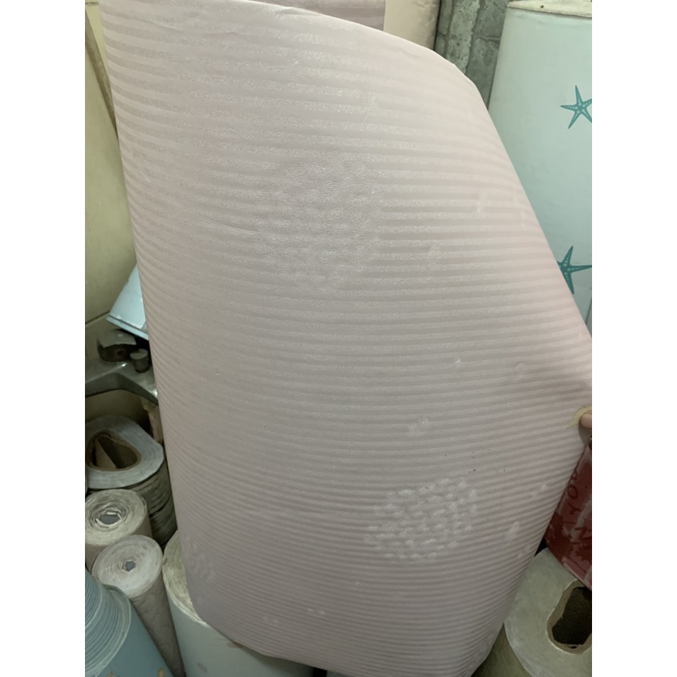 1 mét decal giấy dán tường khổ 60cm bồ công anh sọc tím kem keo sẵn