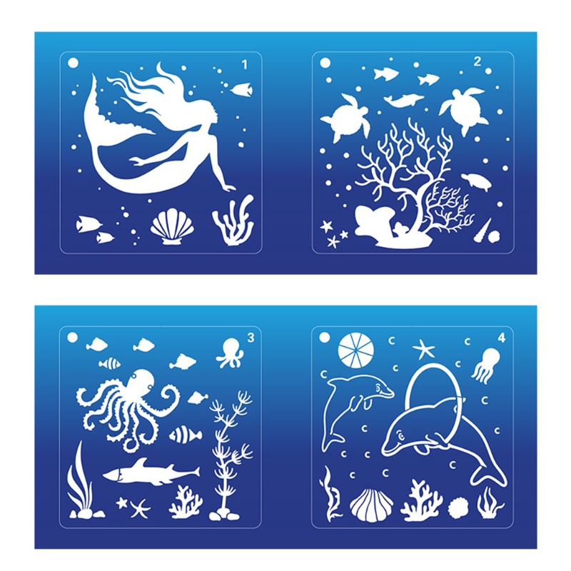 Wer Set 16 Khuôn Dập Nổi Họa Tiết Cuộc Sống Biển DIY Trang Trí Tường Sổ Lưu Niệm Album Ảnh Tạp Chí C