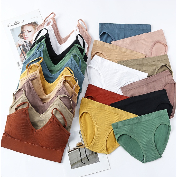 Bộ Đồ Lót Không Gọng Thép Nâng Ngực Lưng Đẹp Size S-L