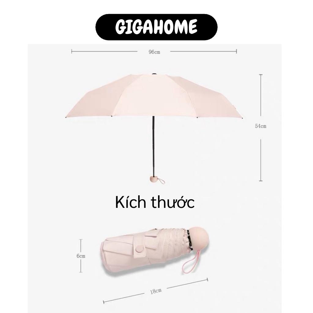 Dù Gấp Gọn GIGAHOME Ô Dù Cầm Tay Mini Đi Mưa, Nắng Chống Tia UV Kèm Hộp Tiện Dụng Bỏ Túi 7915