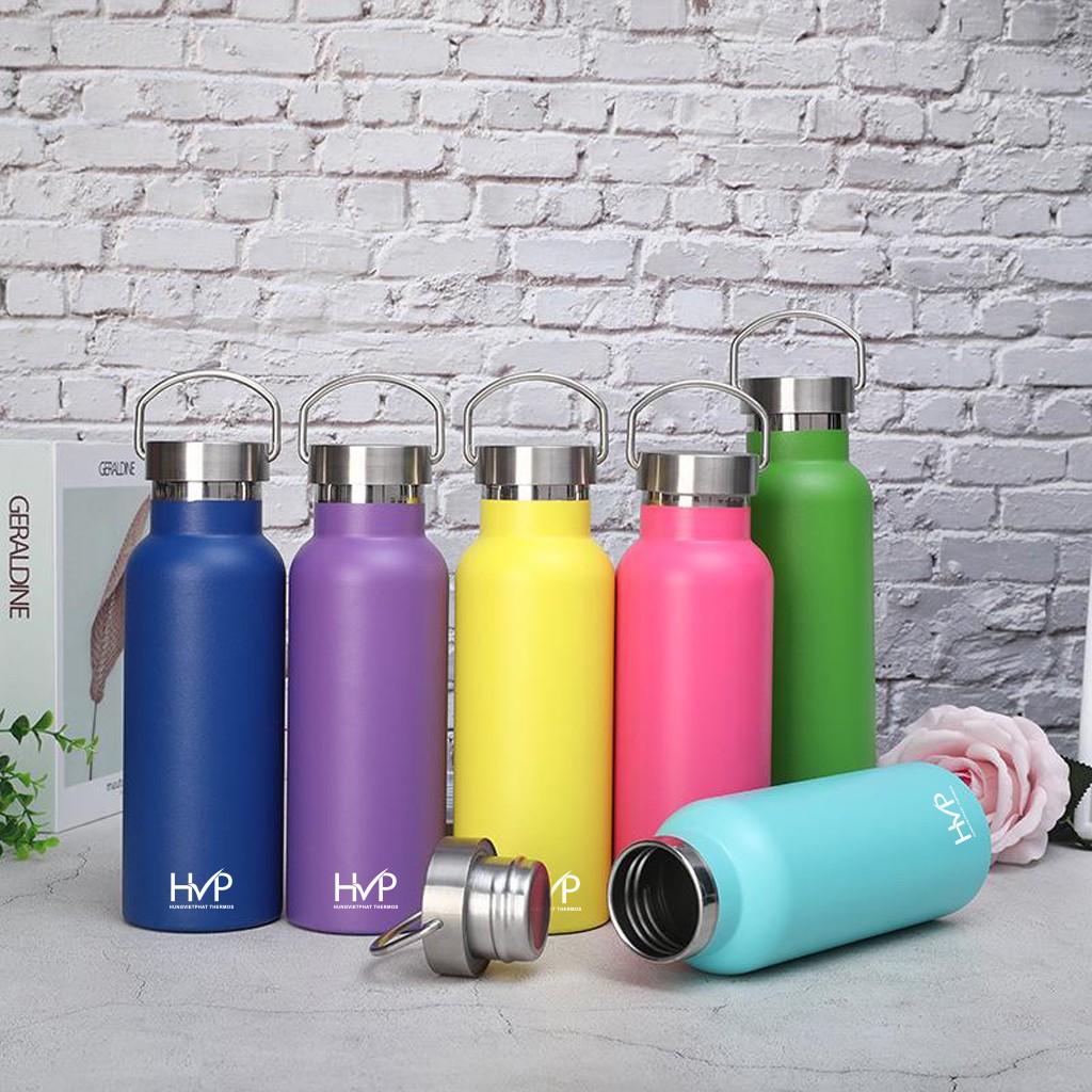 Bình nước giữ nhiệt HVP Tặng túi vải bố HVP Bình giữ nhiệt inox 304 HVP, dung tích 500ml