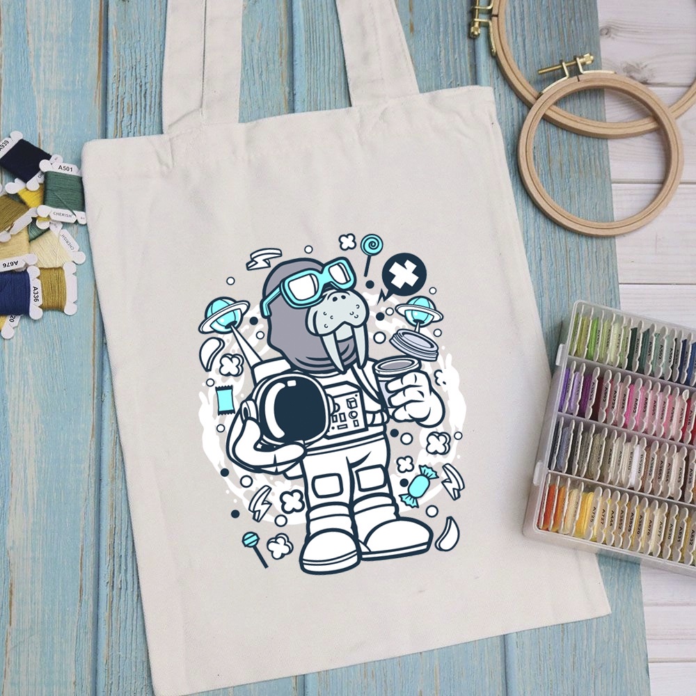Túi vải túi Tote CARTOON DESIGN - Mẫu 5 vải canvas dày đẹp cho nữ có khóa miệng đi học đi chơi. In hình theo yêu cầu
