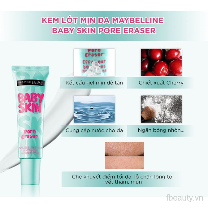 Kem lót mịn da Maybelline Baby Skin Pore Eraser 22ml