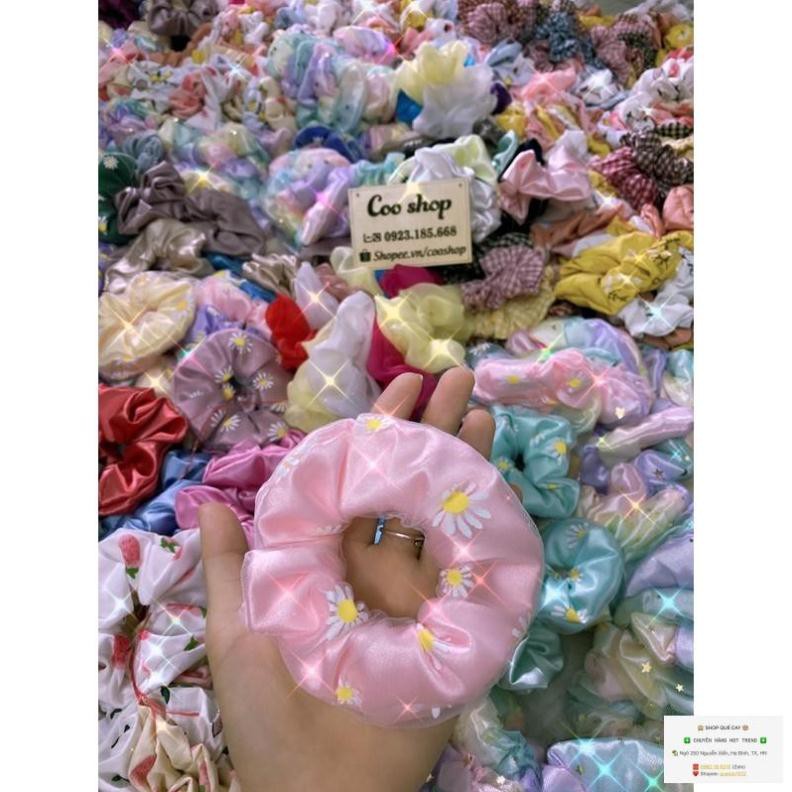 Dây Buộc Tóc SCRUNCHIES Hoa Cúc Hai Lớp