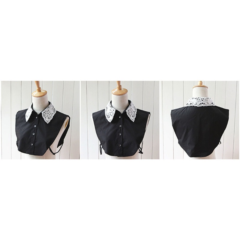 Cổ Áo Sơ Mi Ren Rời Màu Sắc Tinh Khiết Thời Trang Cho Nữ