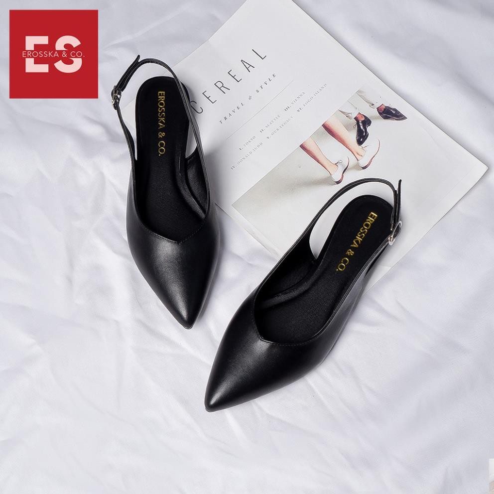 Giày cao gót Eroska thời trang mũi nhọn phối dây hở gót cao 2cm màu nude [HÀNG CAO CẤP] | BigBuy360 - bigbuy360.vn