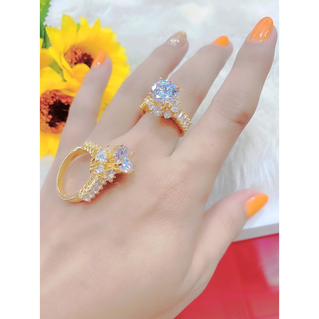 Nhẫn nữ UHA mạ vàng 18k đính đá CZ N541 - Trang Sức UHA