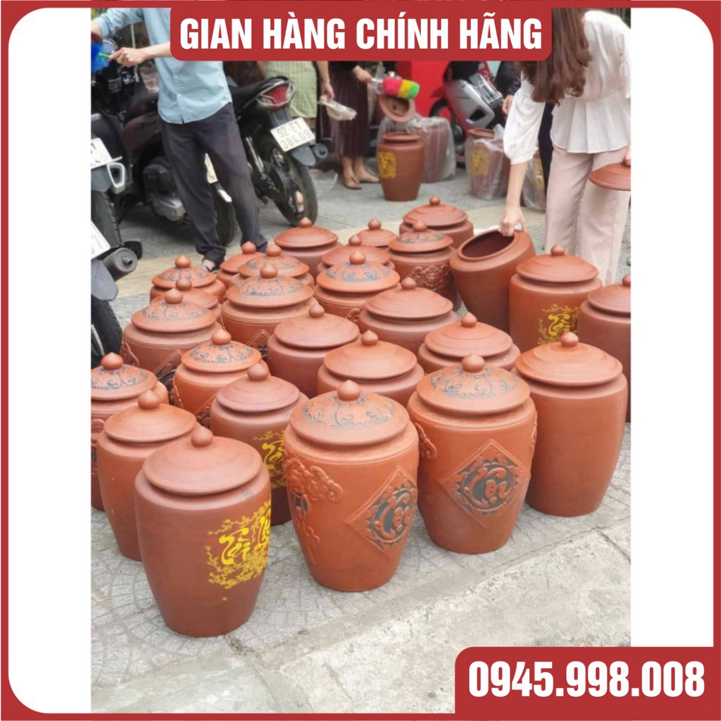 [GIÁ SỐC] HŨ ĐỰNG GẠO BẰNG GỐM MÀU NÂU GẠCH ĐỎ- HÀNG CAO CẤP GỐM SỨ BÁT TRÀNG ĐẸP CHUẨN THƯƠNG HIỆU - XƯỞNG GỐM VIỆT