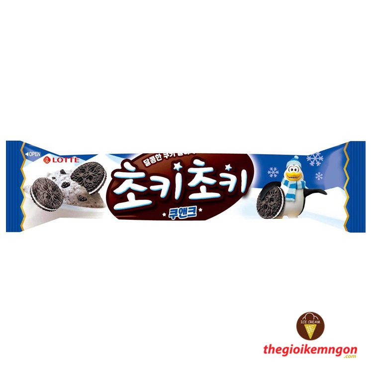 Kem ống bánh quy Choki Choki Cookie & Cream Lotte Hàn Quốc 130ml