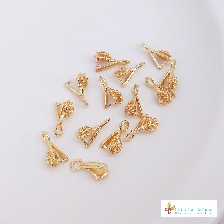 Dây Chuyền Mạ Vàng Hồng 14K Mặt Hình Bông Hoa Xinh Xắn Cho Nữ