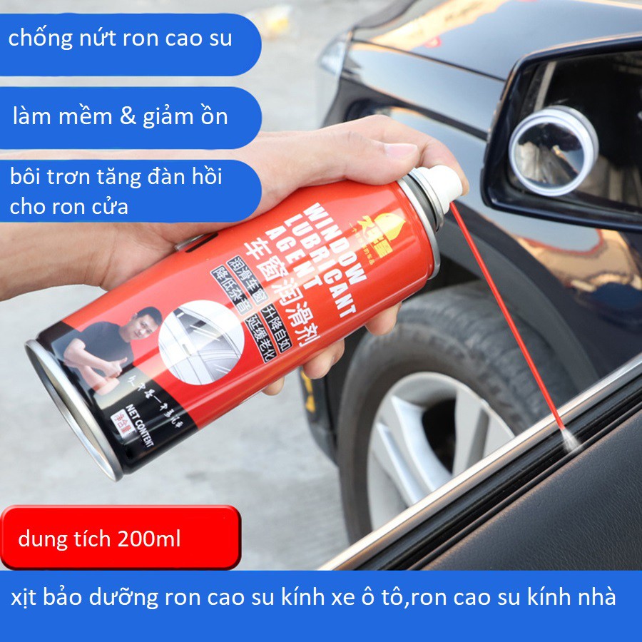 Chai xịt bảo dưỡng gioăng cao su kính ô tô, xe tải, gioăng cao su cửa kính, gioăng cửa sổ trời,bôi trơn khe kẽ