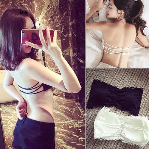 ♔Áo lót Không Dây Chéo Lưng Có Mút Đệm