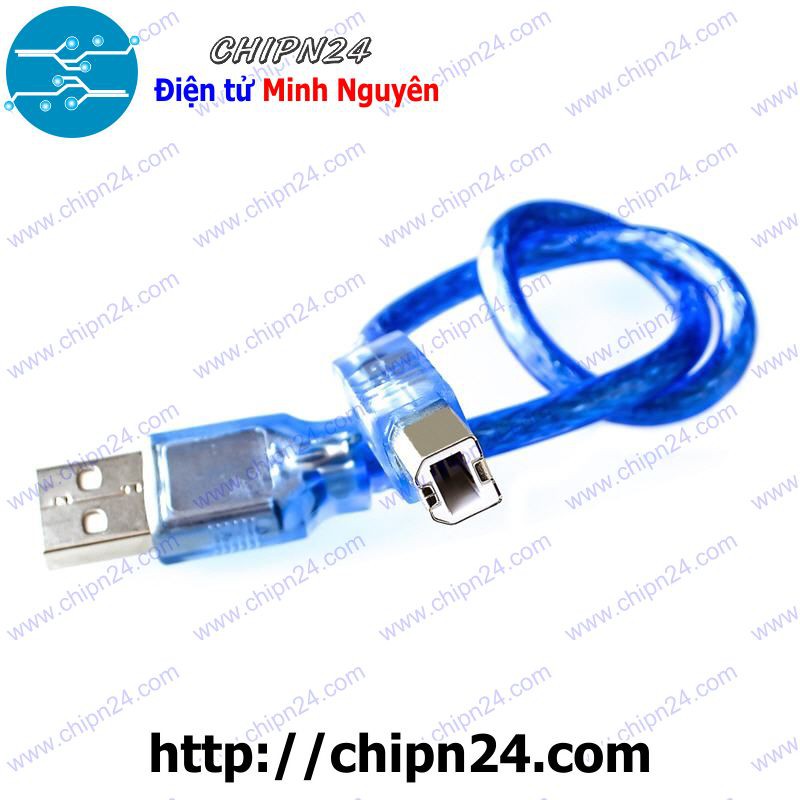 [1 SỢI] Dây USB cổng máy in 30cm Xanh