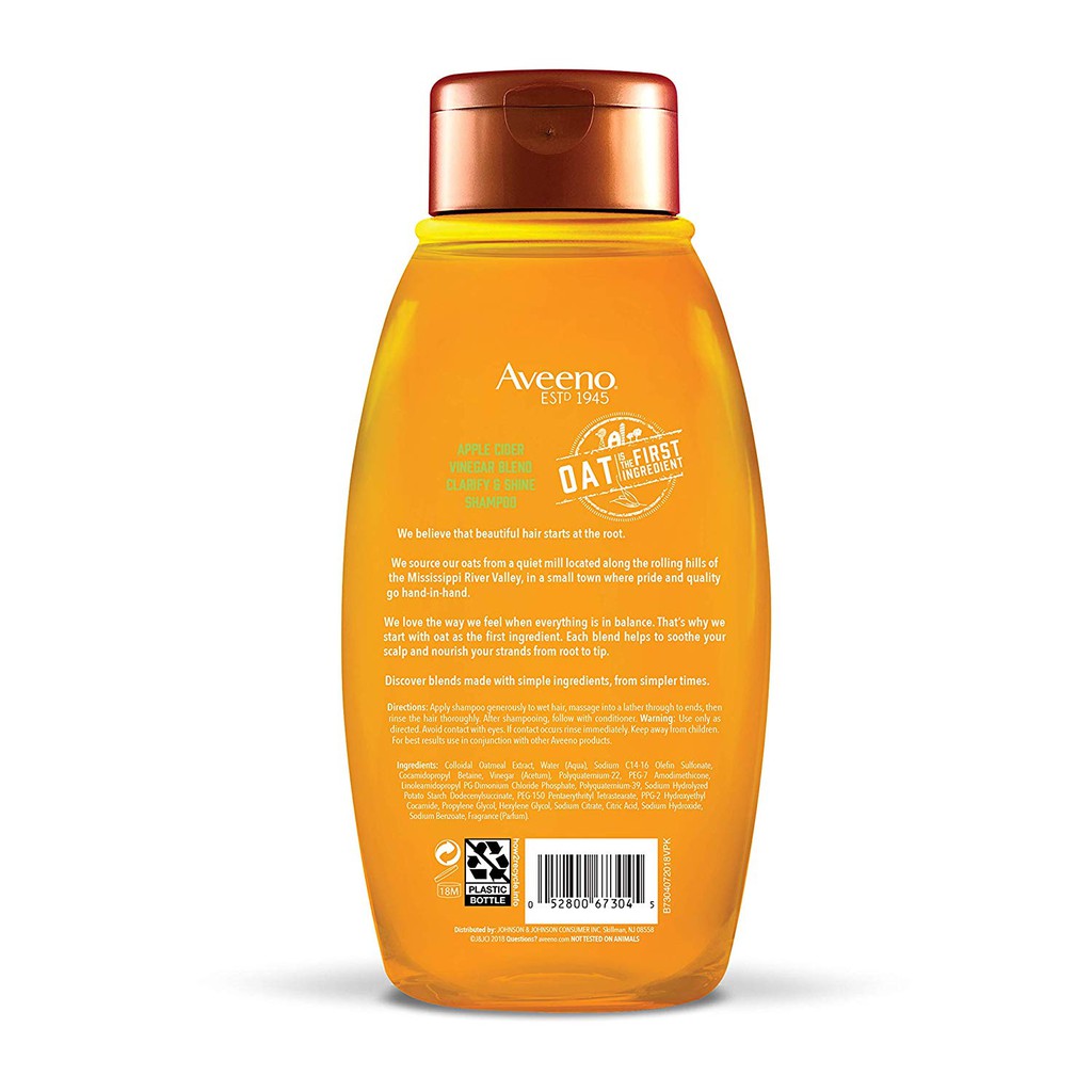 Dầu gội bóng tóc Aveeno Scalp Soothing Apple Cider Vinegar Blend Shampoo 354ml (Mỹ)