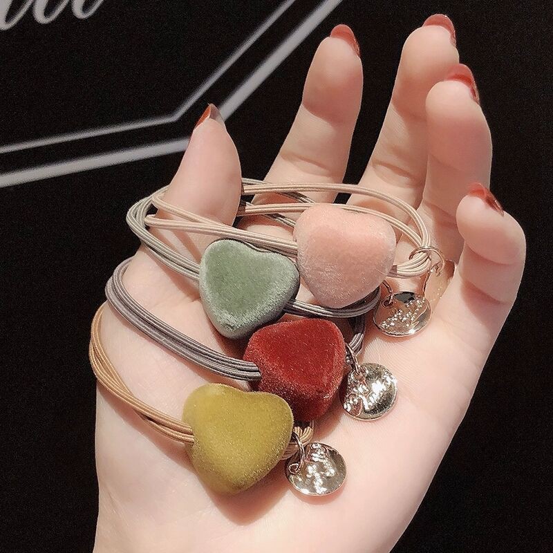Dây buộc tóc hình trái tim nhiều màu xinh xắn cho nữ A097