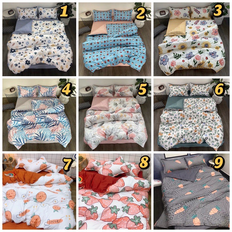 Bộ Chăn Ga Gối Cotton PoLy Nhập Khẩu Cao Cấp- Mềm Mại, Bền Màu