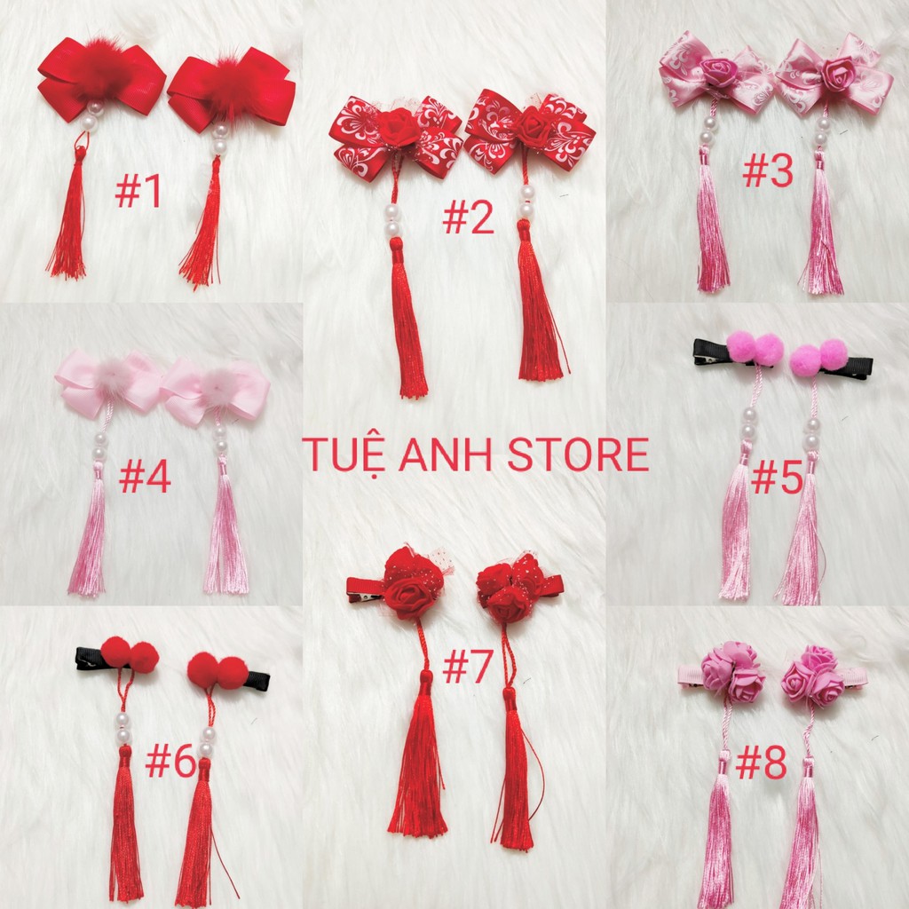 2 Cặp tóc tua rua phong cách Trung Hoa cổ trang ngày tết cho bé