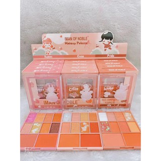 Phấn mắt 10 ô iMan Makeup Cô Gái nhủ kim tuyến kèm má hồng.