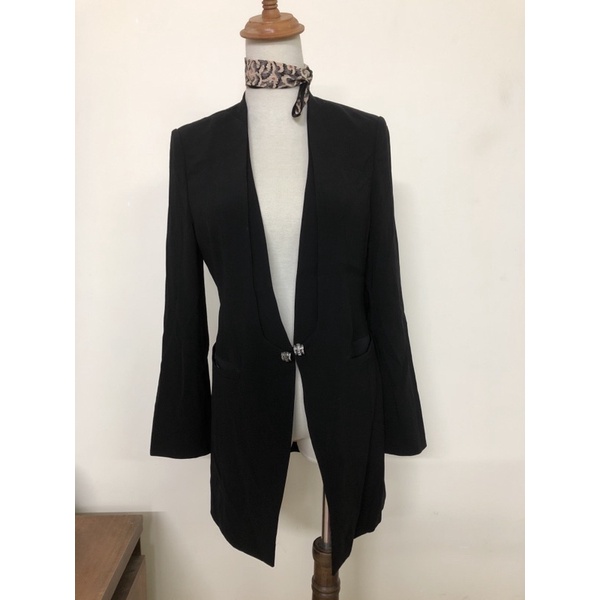 size S M áo vest blazer nữ màu đen nhánh siêu xịn sang mới tinh 2hand