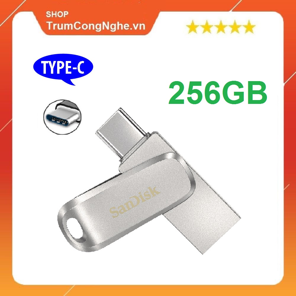 USB OTG 3.1 Gen 1 SanDisk 256GB SDDDC4 Ultra Dual Drive Luxe USB Type-C upto 150MB/s - Vỏ Full Kim Loại