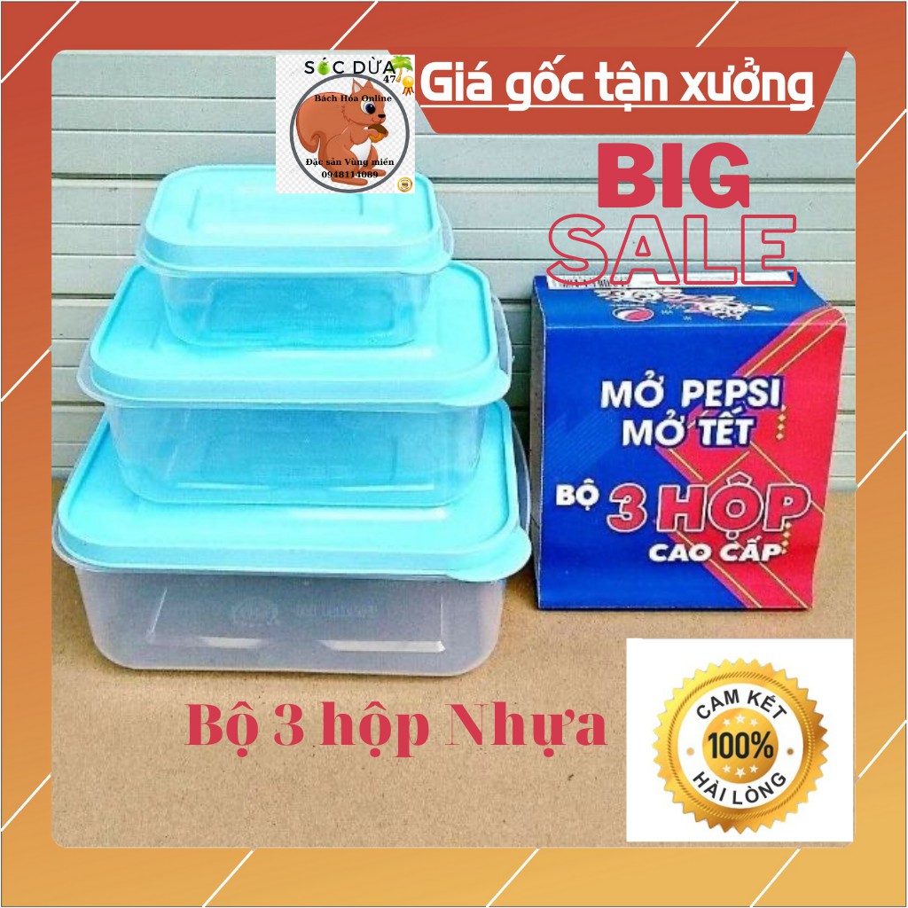 Bộ 3 hộp nhựa đựng đồ ăn mini-Hàng khuyến mãi pepsi