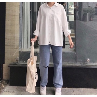 Quần ống rộng nữ unisex simple jean 02