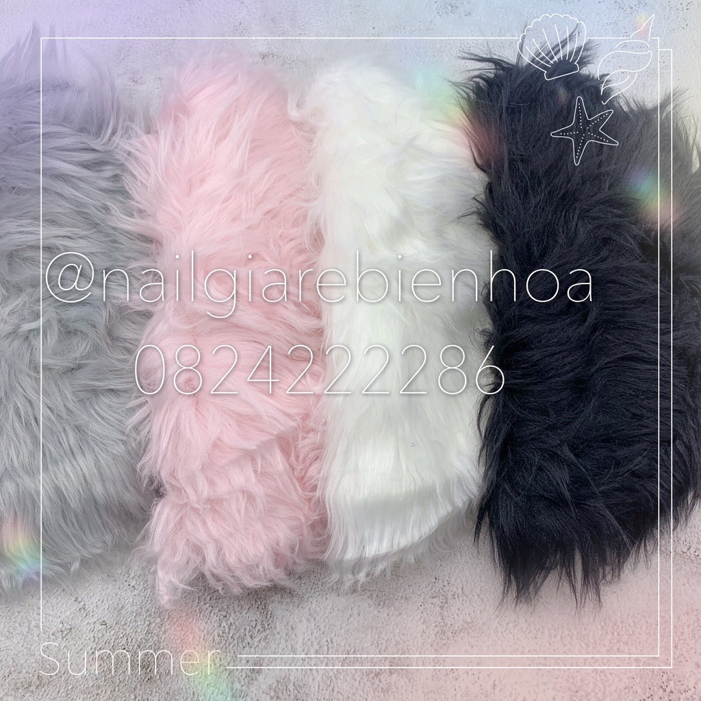 Thảm lông chụp hình nail