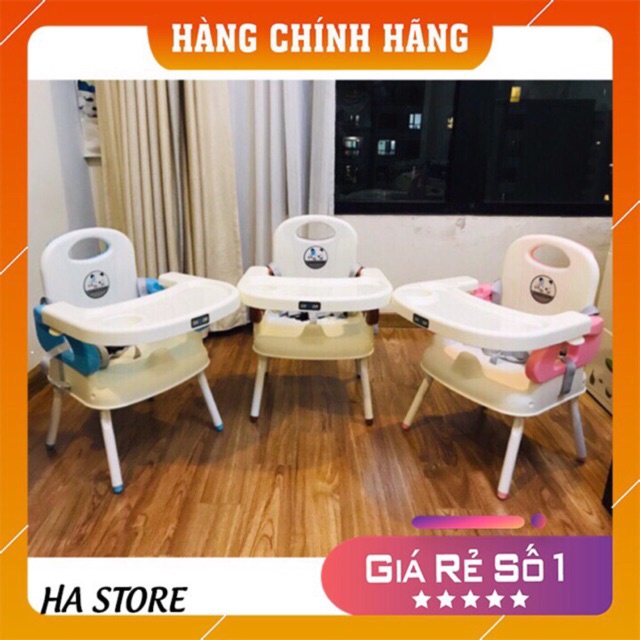 Ghế ăn dặm cho bé, Ghé ăn dặm gấp gọn 2 trong 1 kèm chân sắt