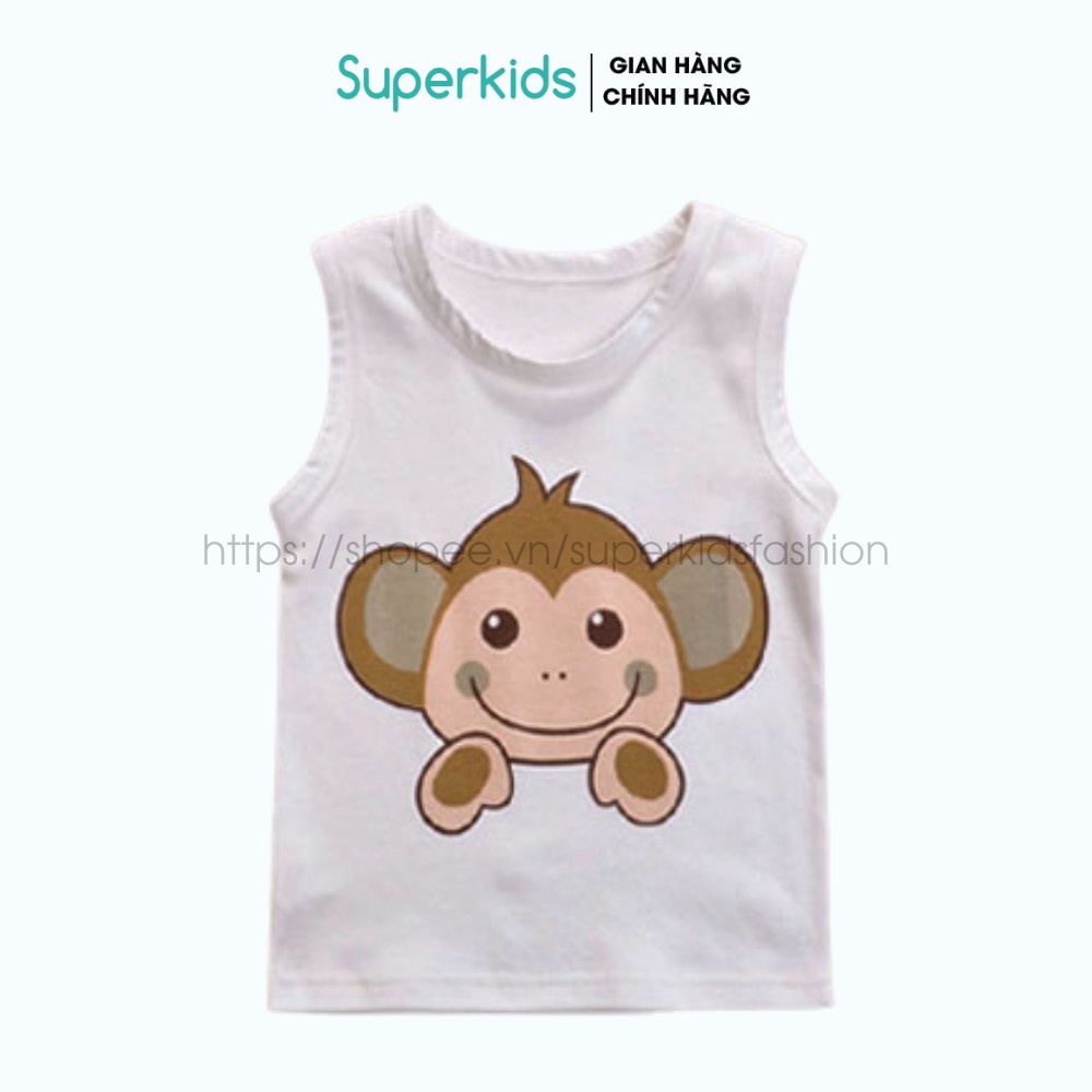 Áo sát nách in hình con vật ngộ nghĩnh cho bé 8-18kg QATE819