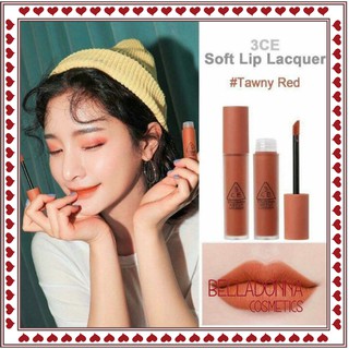 Son kem lì 3ce soft lip lacquer #tawny red - tone cam đất