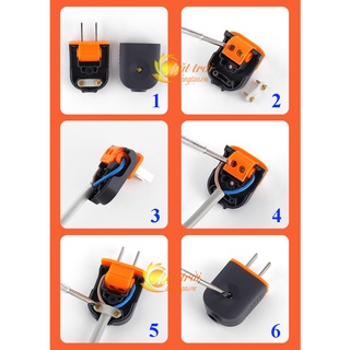 Combo 5 phích cắm dẹt gấp ( Màu đen - cam )
