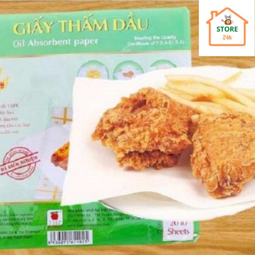 Giấy thấm dầu chiên rán tiện dụng - xấp 20 tờ