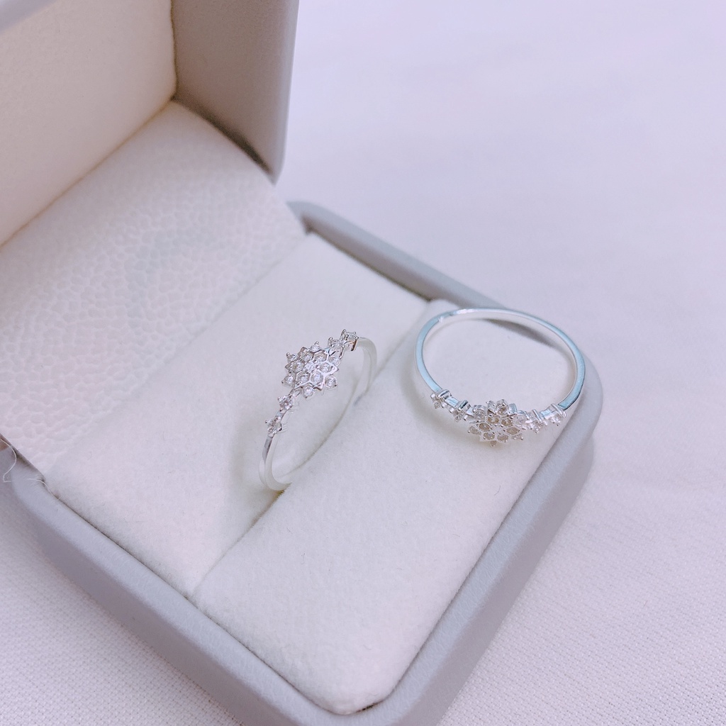 Nhẫn nữ bạc thật mẫu mới hoa tuyết cực xinh - Kho sỉ bạc Nhất Linh