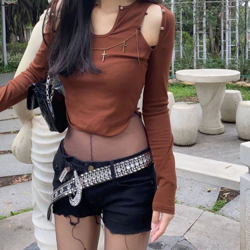 Thắt Lưng Đính Đá Pha Lê Sang Trọng Phong Cách Cao Bồi