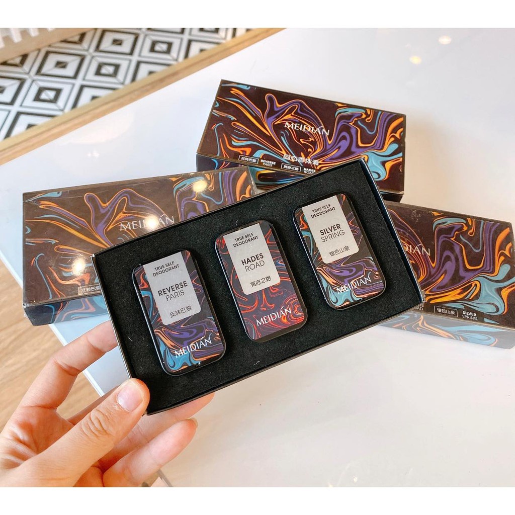 Nước hoa khô nam tính combo 3 mùi chính hãng Median lưu hương 12 tiếng