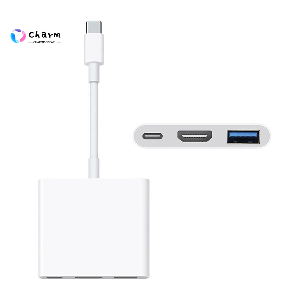 [CS] Stock 3 in 1 Portable USB C to 4K HDMI-compatible HDTV USB 3.0 Type-C PD Adapter for Monitor