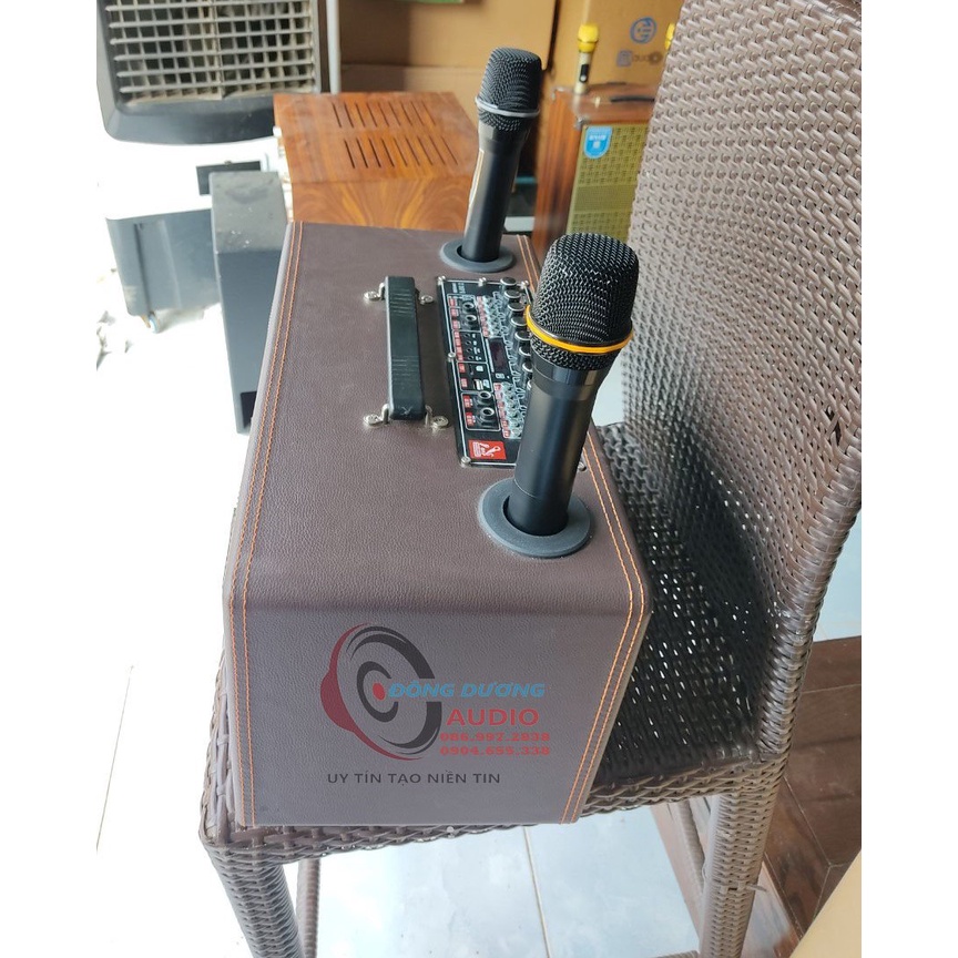 LOA KÉO MINI XÁCH TAY CM216 - 2 BASS 16 - TẶNG KÈM 2 MICRO K DÂY - THIẾT KẾ SANG TRỌNG