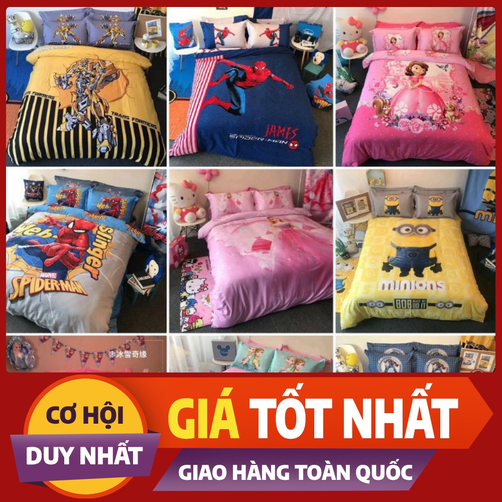 Bộ chăn ga cotton lụa cho bé