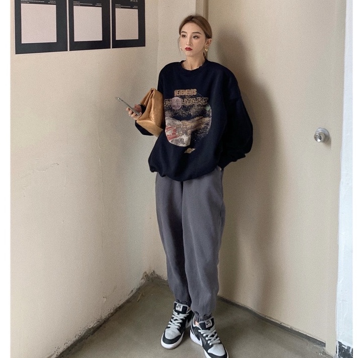 Áo Sweatshirt Tay Dài Cổ Tròn Dáng Rộng In Họa Tiết Phong Cách Hàn Quốc Thời Trang Mùa Thu Cho Nữ | BigBuy360 - bigbuy360.vn