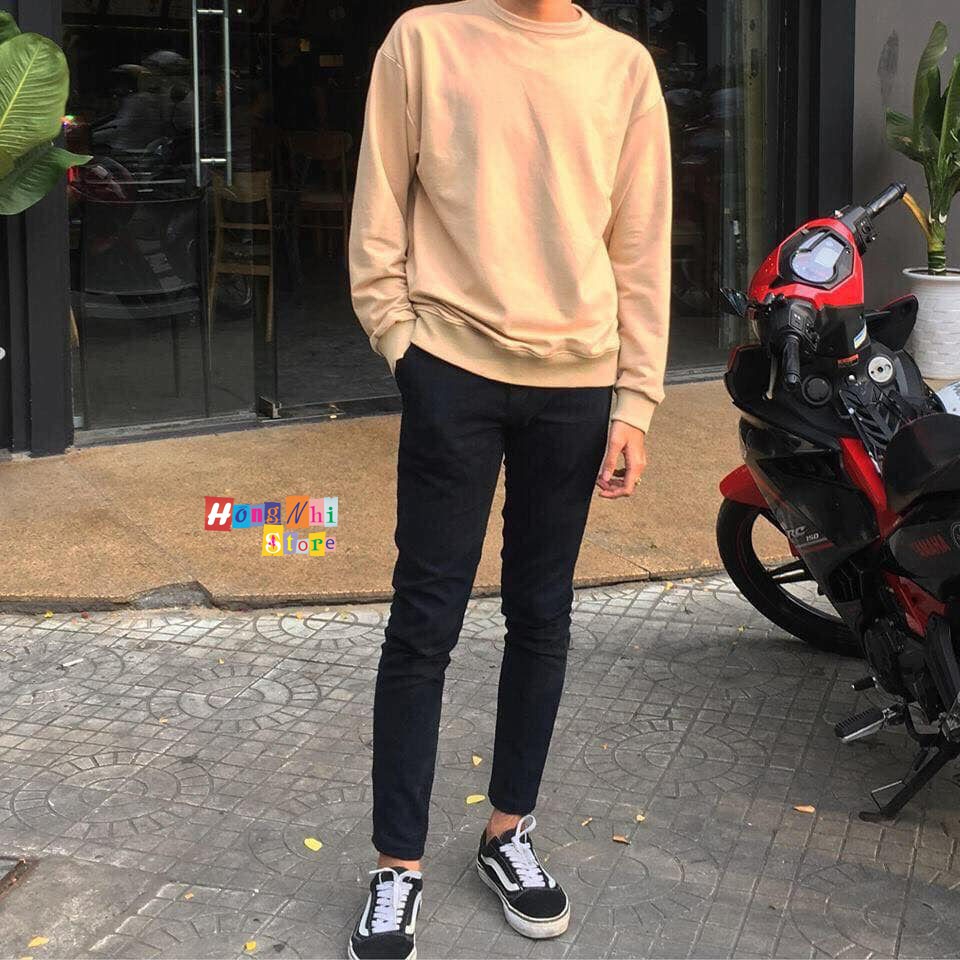 ÁO SWEATER TRƠN CHẤT NỈ LÓT BÔNG MÀU NUDE - SWEATER UNISEX - MM | BigBuy360 - bigbuy360.vn