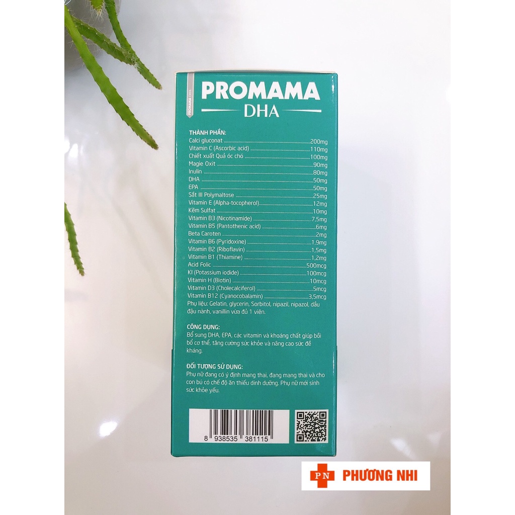 [CHÍNH HÃNG] PROMAMA  DHA - BỔ SUNG DHA, EPA, CÁC VITAMIN VÀ KHOÁNG CHẤT GIÚP BỒI BỔ CƠ THỂ, TĂNG CƯỜNG SỨC ĐỀ KHÁNG