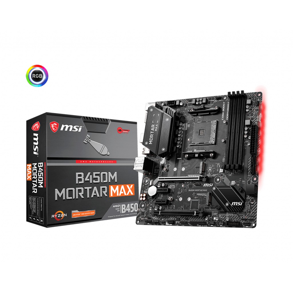 Bo mạch chủ Mainboard MSI B450M MORTAR MAX AMD B450, Socket AM4, m-ATX, 4 khe RAM DDR4