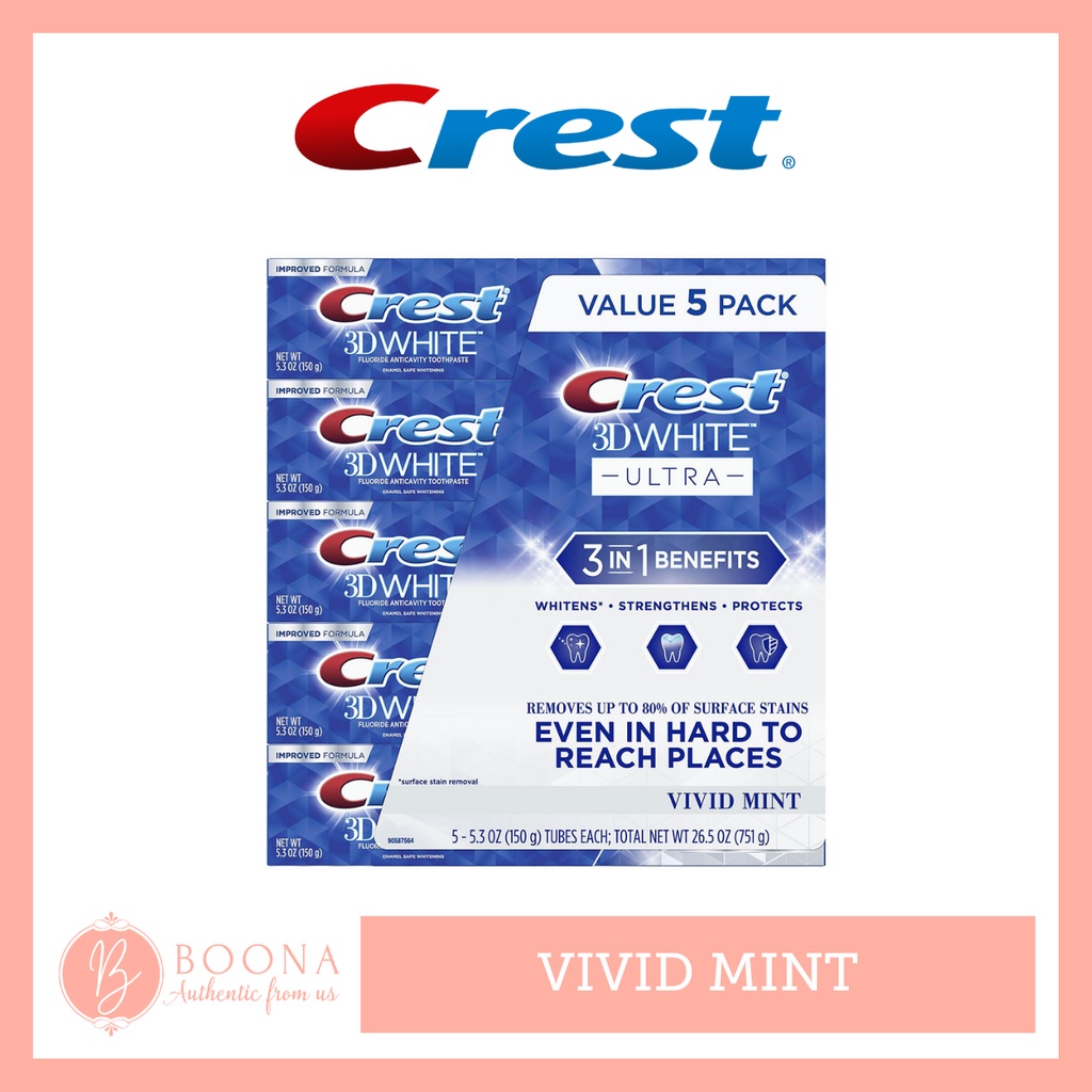 [ Crest ] - Kem đánh răng 3D WHITE VIVID MINT 158G