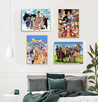 Tranh sơn dầu tô màu theo số DIY trang trí nội thất hình One Piece độc đáo không kèm khung