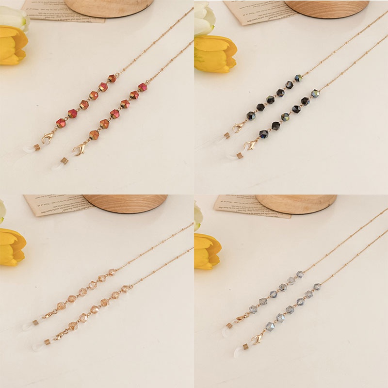 Dây đeo mắt kính chống thất lạc bằng acrylic đính ngọc trai thời trang hàn quốc dành cho bé gái