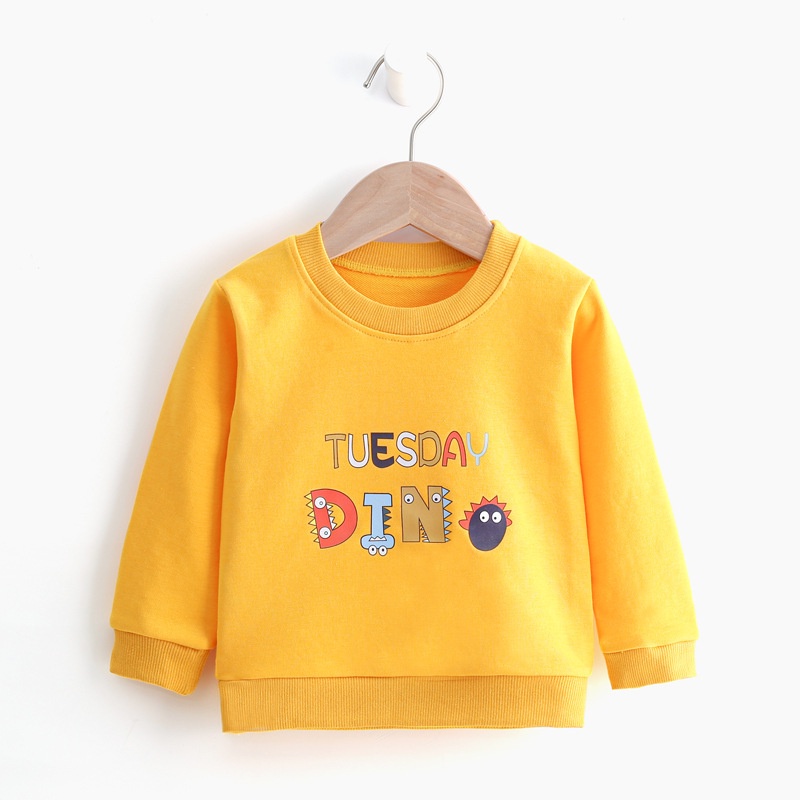 Áo Thun Cotton Nguyên Chất Thân Thiện Với Da Tay Dài In Họa Tiết Hoạt Hình Thoải Mái Thời Trang Xuân Thu Cho Bé Trai Và Gái 3-8