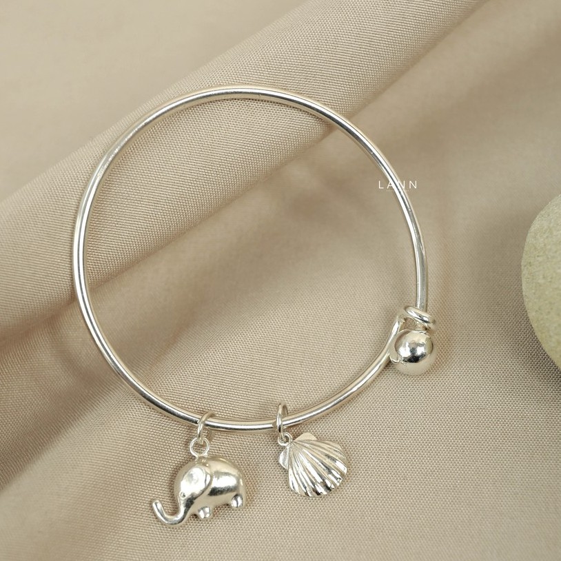 Charm voi BẠC S925 LANN C027 mặt vòng đeo lắc tay, vòng cổ