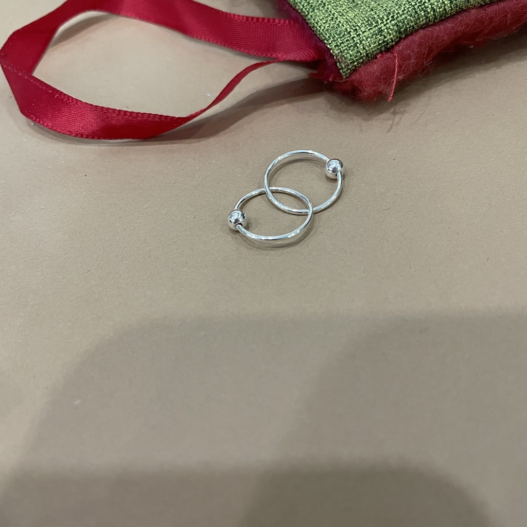 Khuyên tai bạc Moonsilver khoen tròn cho trẻ em và trẻ sơ sinh