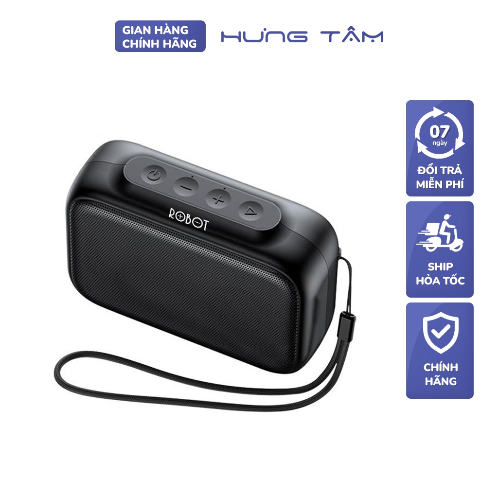 Loa Bluetooth 5.0 Hãng ROBOT Kết Nối Nhanh - Âm Thanh Đỉnh RB100 3W, Pin Lâu, Hỗ Trợ Nghe Nhạc Bằng Thẻ Nhớ TF & USB